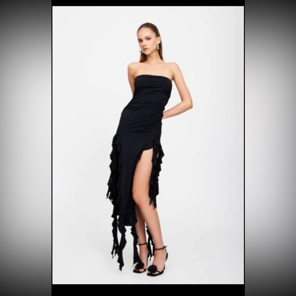 STRAPLESS DRESS LIONESS BLACK - Picture 8 of 10
